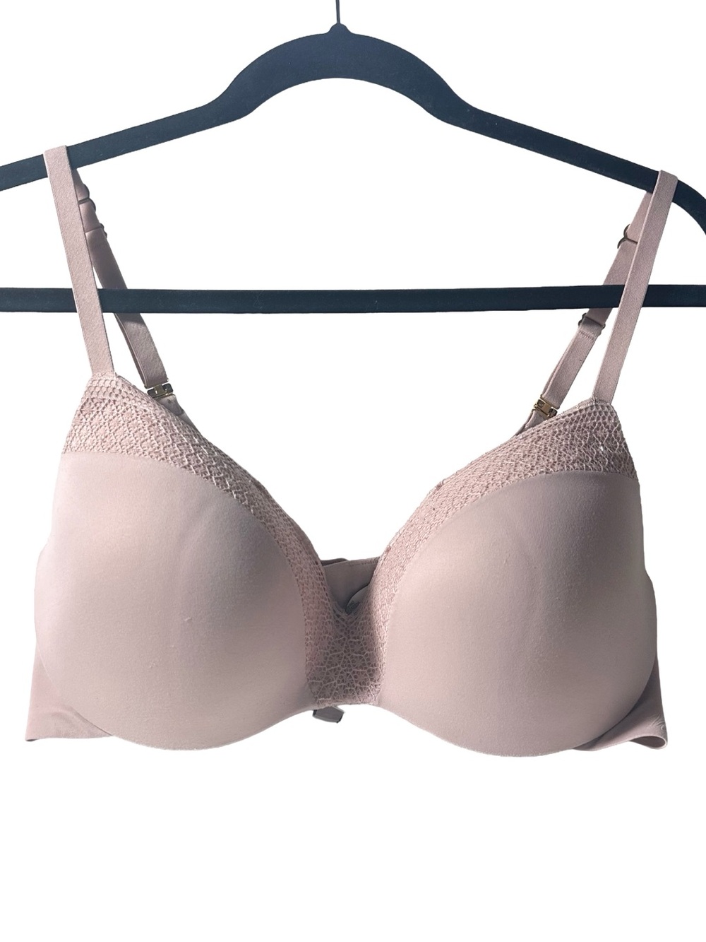 Incredible Victorias Secret Lined Demi Bra Blush Pink Lace Convertible Strap 36D